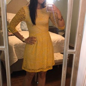 Yellow lace dress